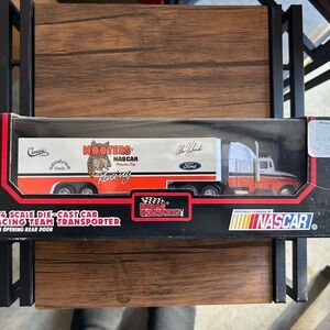Nascar Red and White Die-Cast Racing Team Transporter
